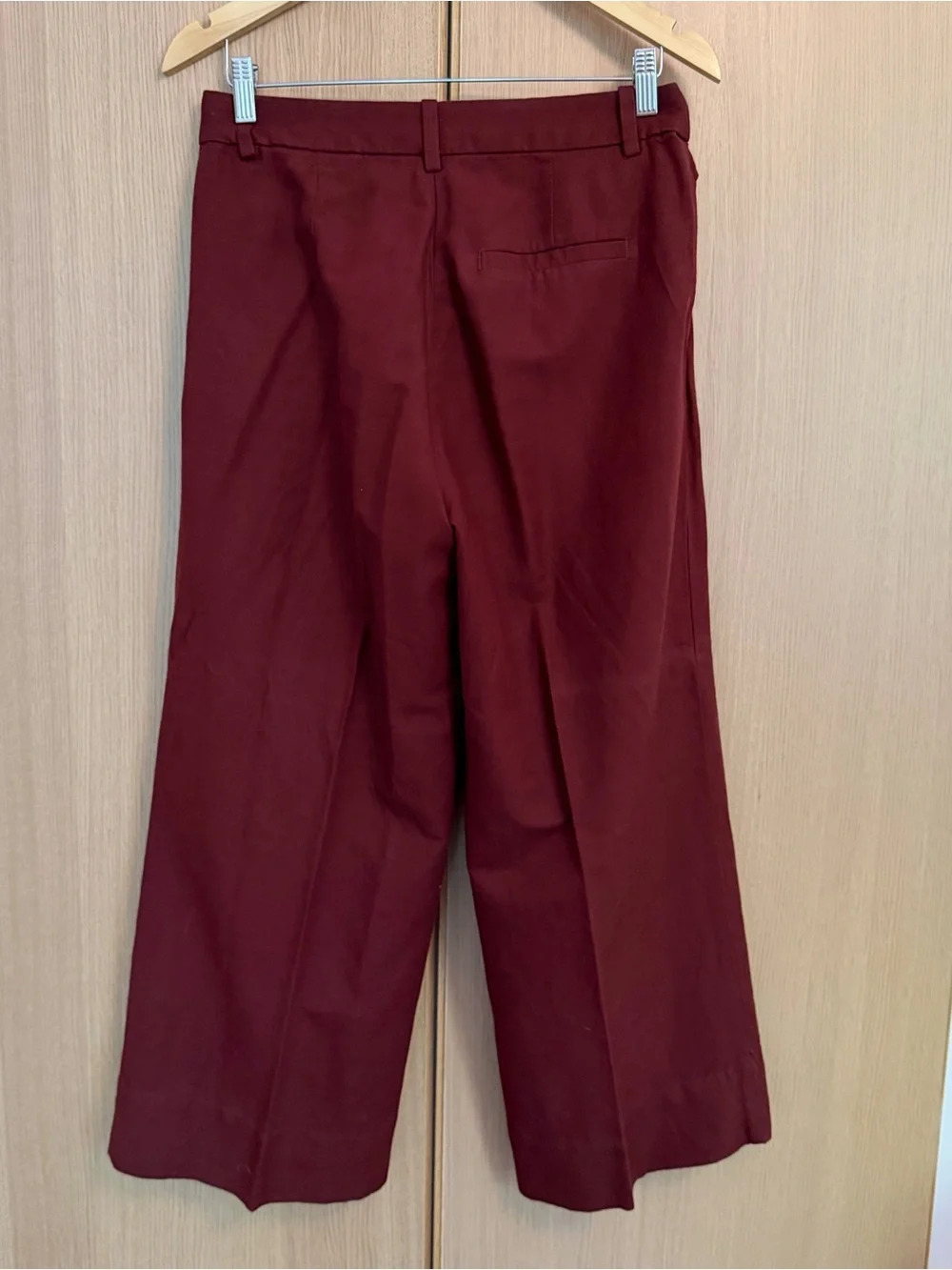 H&M Linen-Blend Wide Leg Pants in Rust Brown